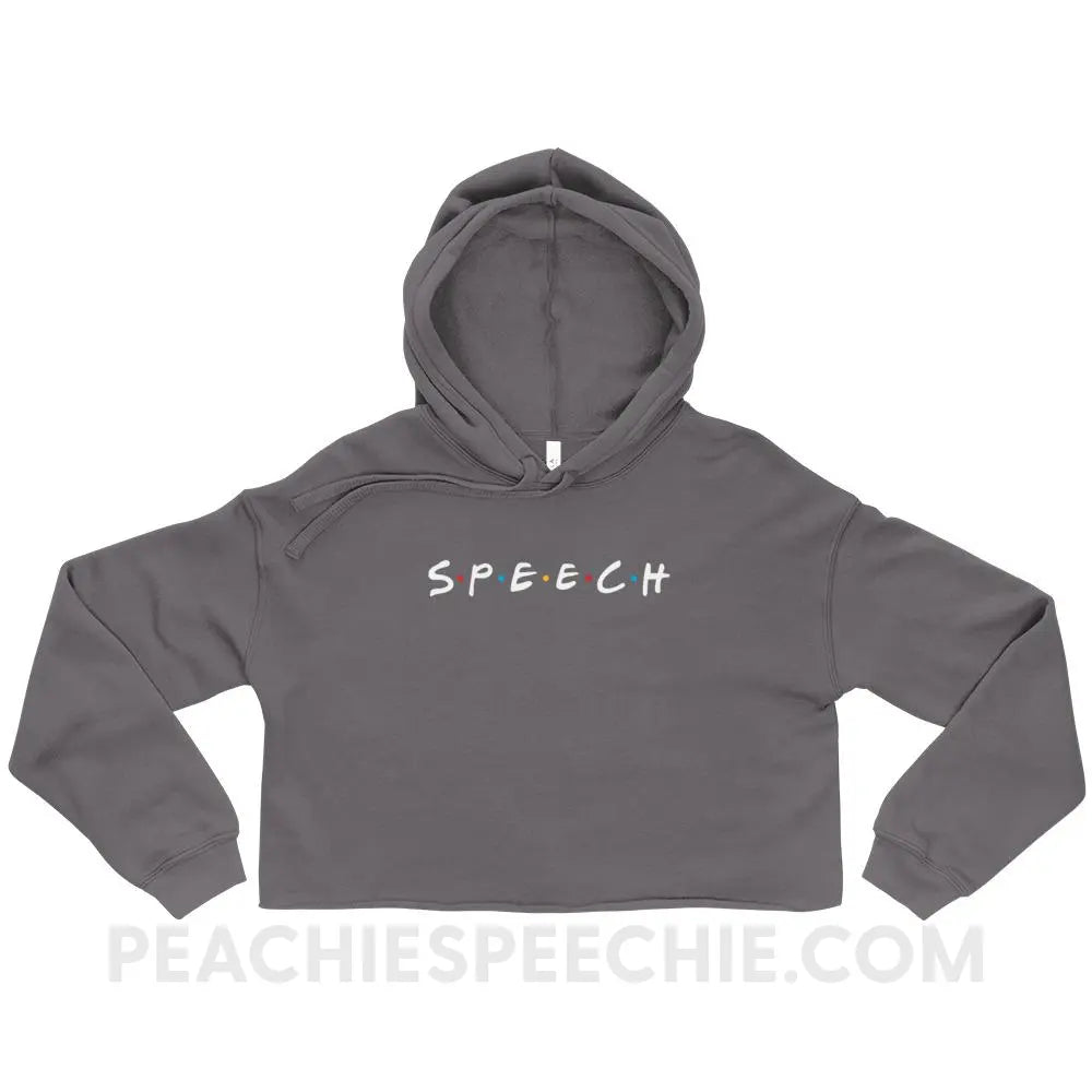 Friends Speech Soft Crop Hoodie - Storm / M - Hoodies & Sweatshirts peachiespeechie.com