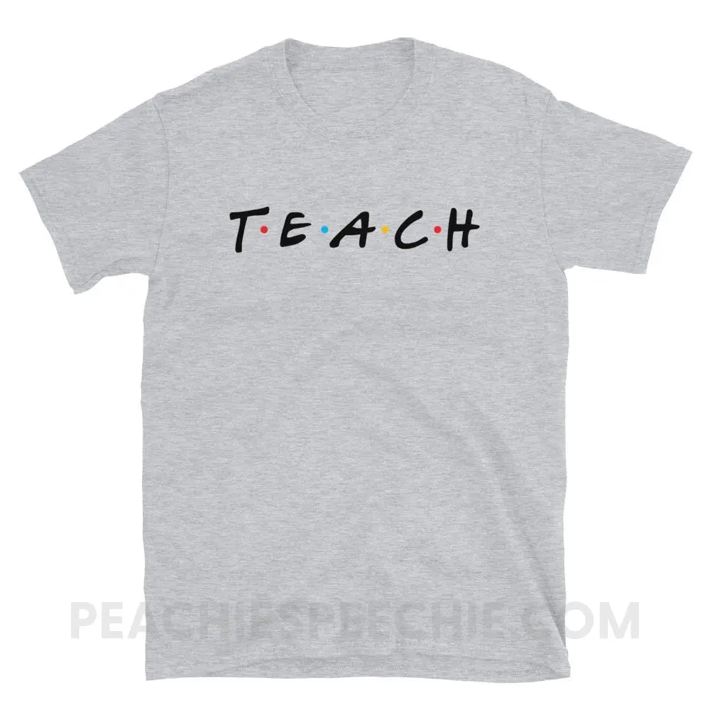 Friends Teach Classic Tee - Sport Grey / S - T-Shirts & Tops peachiespeechie.com