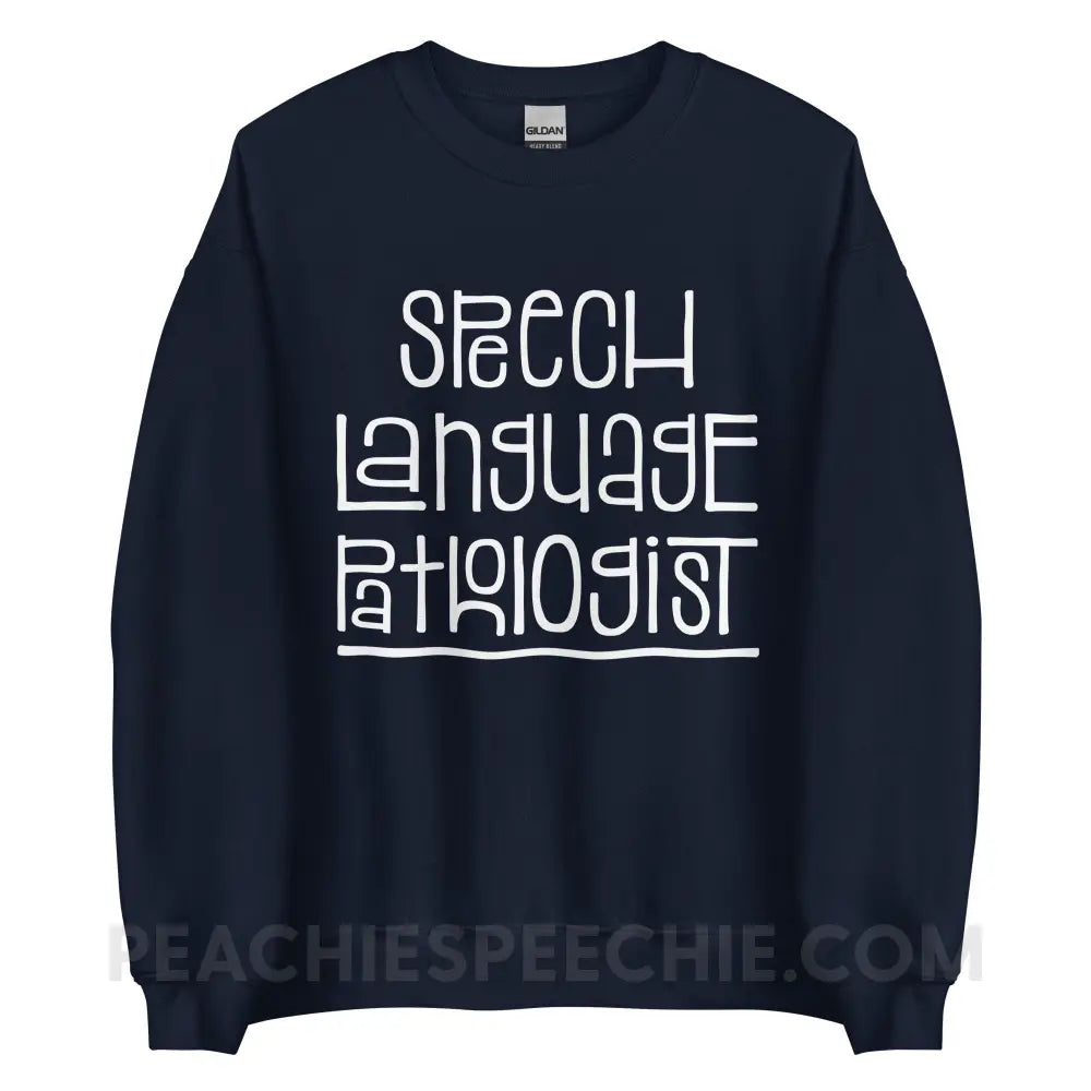 Fun Type SLP Classic Sweatshirt - S / Navy - peachiespeechie.com