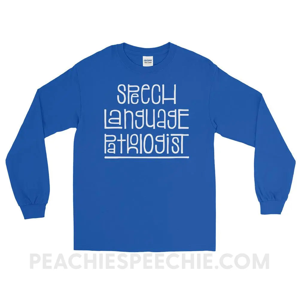 Fun Type SLP Long Sleeve Tee - Royal / S - T-Shirts & Tops peachiespeechie.com