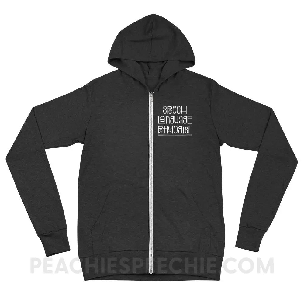 Fun Type SLP Peachie Speechie Zip Hoodie - Charcoal Black Triblend / XS Hoodies & Sweatshirts peachiespeechie.com