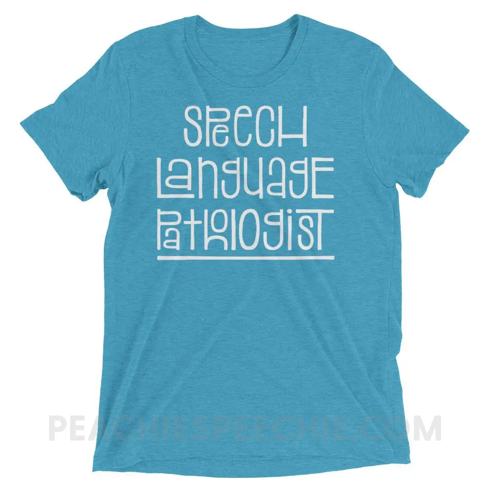 Fun Type SLP Tri-Blend Tee - Aqua Triblend / XS - T-Shirts & Tops peachiespeechie.com