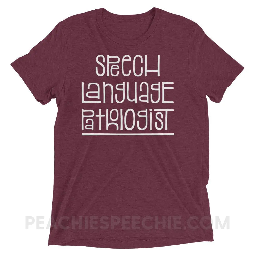 Fun Type SLP Tri-Blend Tee - Maroon Triblend / XS - T-Shirts & Tops peachiespeechie.com