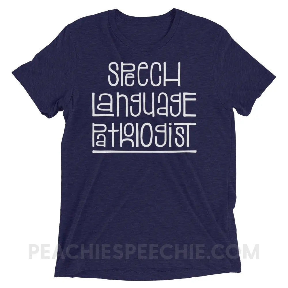 Fun Type SLP Tri-Blend Tee - Navy Triblend / XS - T-Shirts & Tops peachiespeechie.com