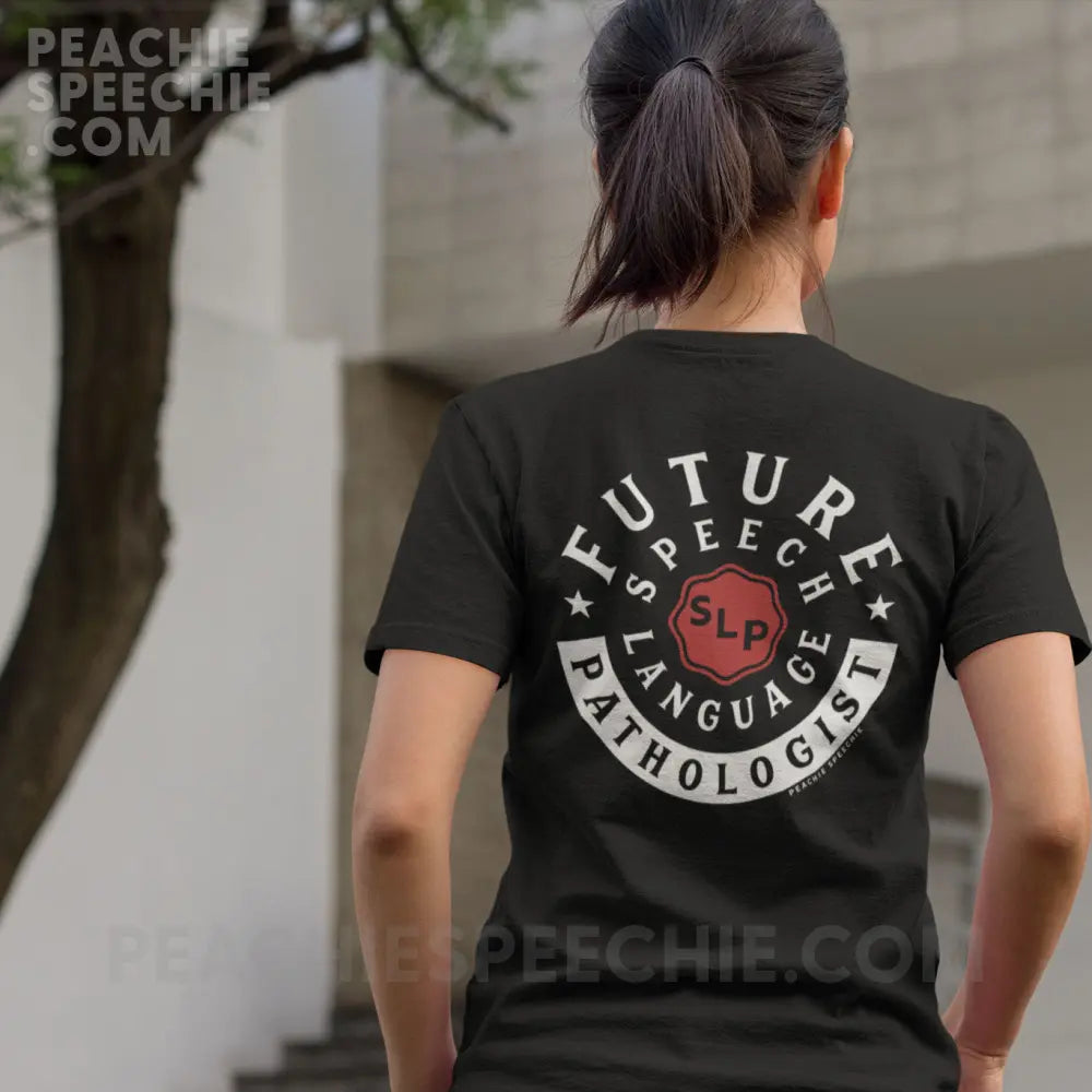 Future Speech-Language Pathologist Premium Soft Tee - Black Heather / XS - peachiespeechie.com