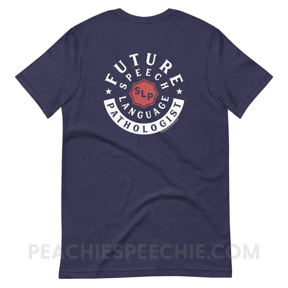 Future Speech-Language Pathologist Premium Soft Tee - Heather Midnight Navy / XS - peachiespeechie.com