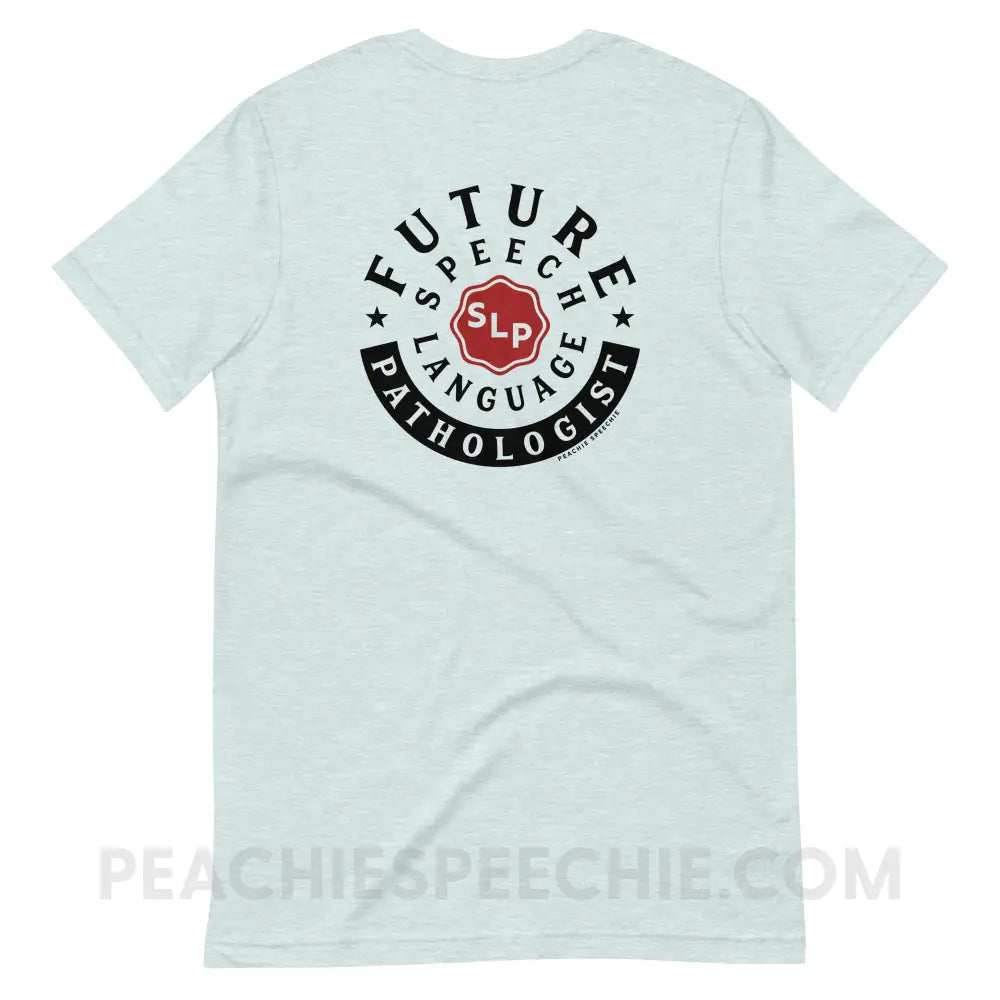 Future Speech-Language Pathologist Premium Soft Tee - Heather Prism Ice Blue / XS - peachiespeechie.com