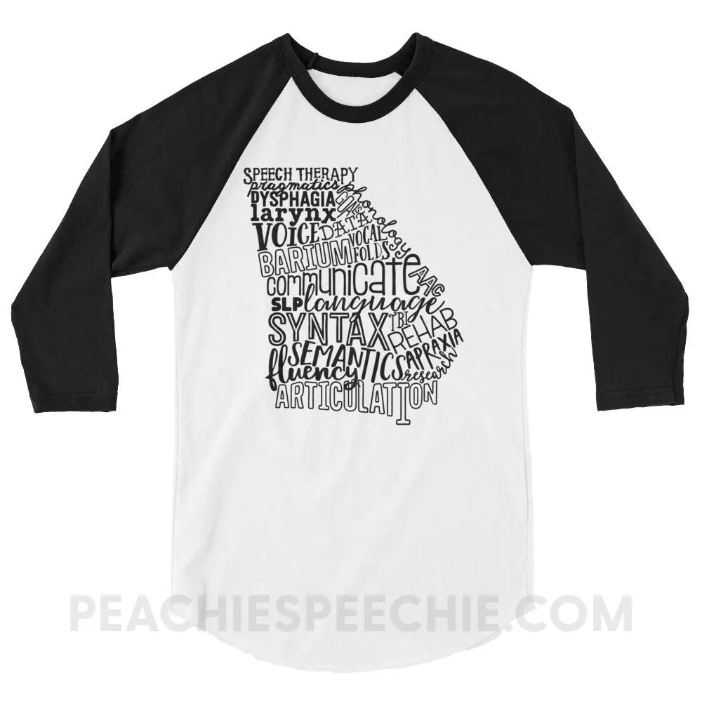 Georgia SLP Baseball Tee - White/Black / XS - T-Shirts & Tops peachiespeechie.com