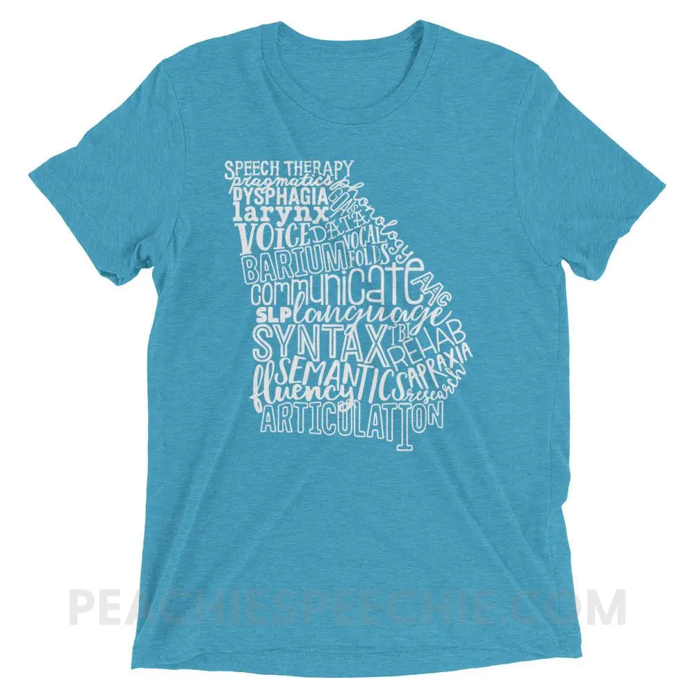 Georgia SLP Tri-Blend Tee - Aqua Triblend / XS - T-Shirts & Tops peachiespeechie.com