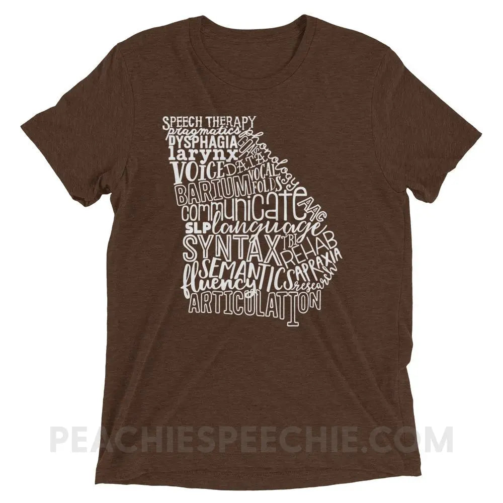 Georgia SLP Tri-Blend Tee - Brown Triblend / XS - T-Shirts & Tops peachiespeechie.com
