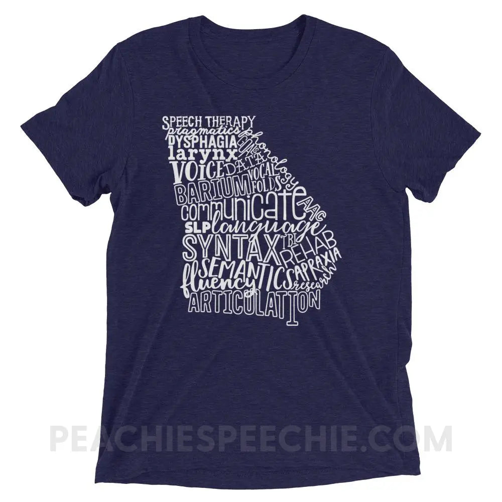 Georgia SLP Tri-Blend Tee - Navy Triblend / XS - T-Shirts & Tops peachiespeechie.com