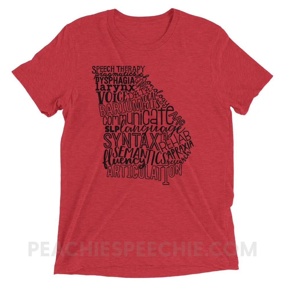 Georgia SLP Tri-Blend Tee - Red Triblend / XS - T-Shirts & Tops peachiespeechie.com