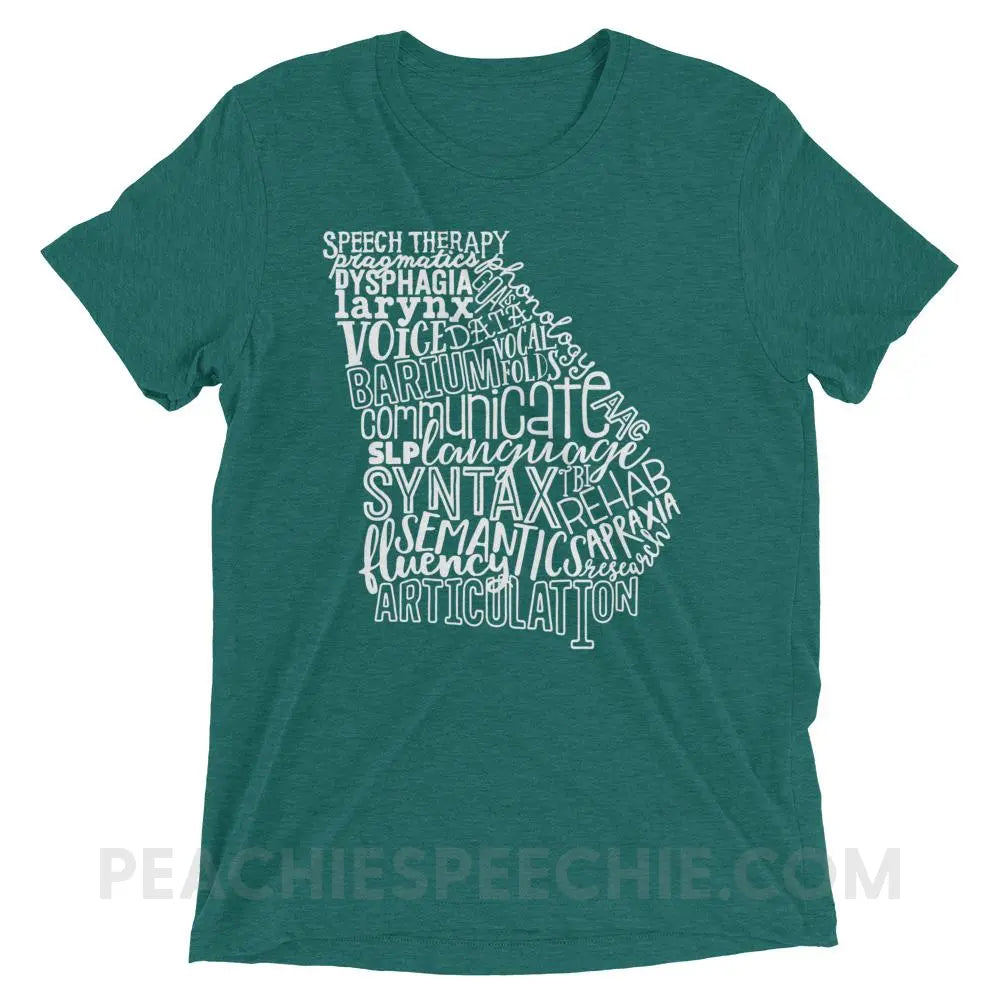 Georgia SLP Tri-Blend Tee - Teal Triblend / XS - T-Shirts & Tops peachiespeechie.com