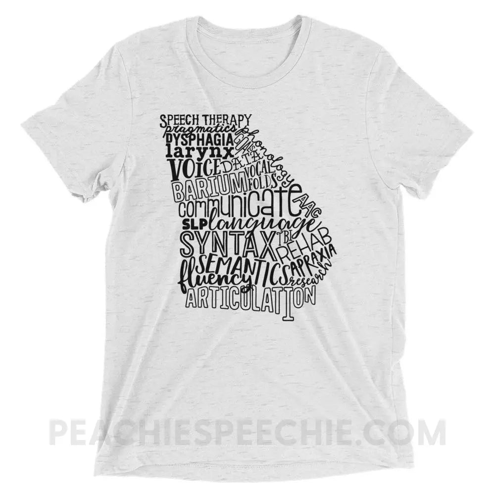 Georgia SLP Tri-Blend Tee - White Fleck Triblend / XS - T-Shirts & Tops peachiespeechie.com