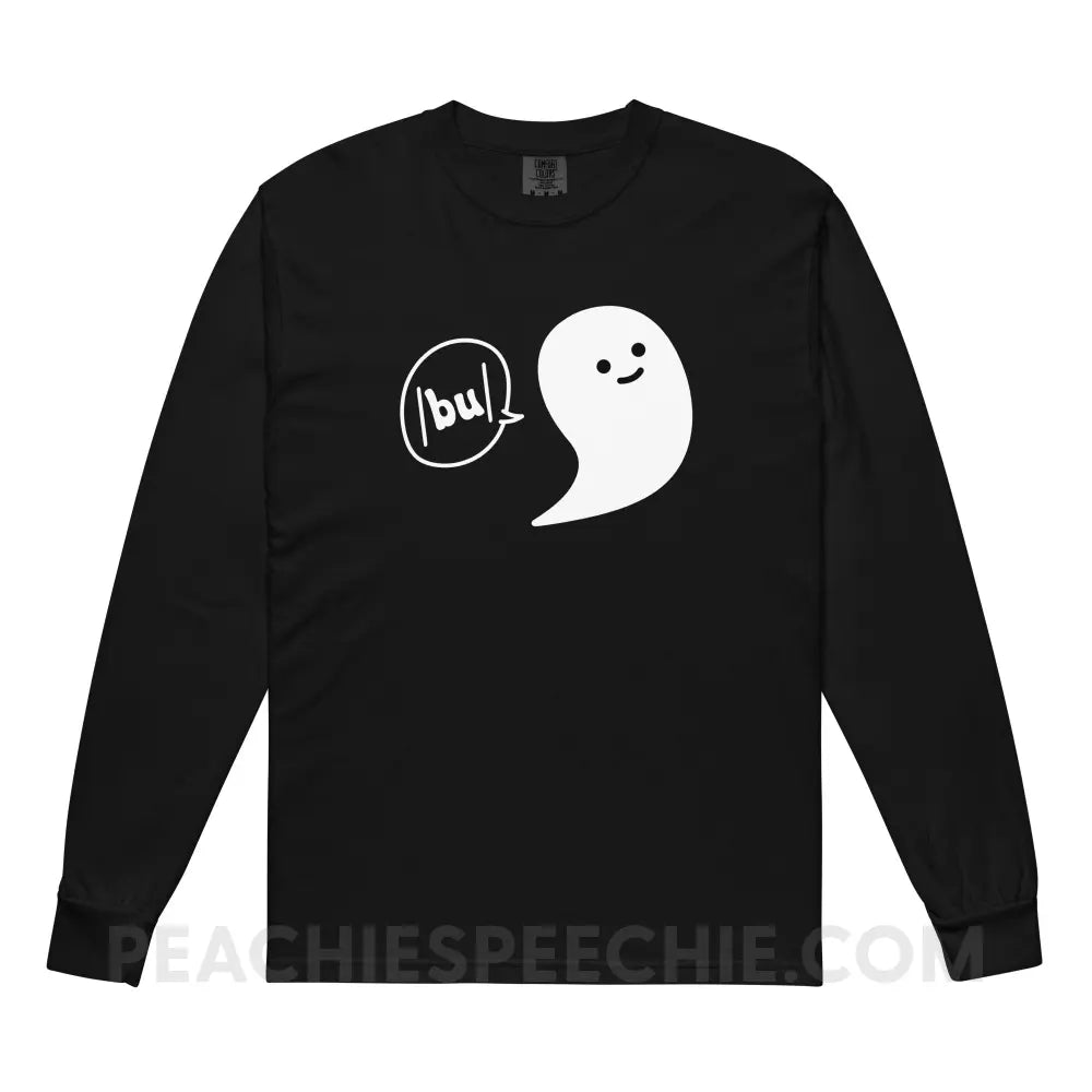 Ghosty Says /bu/ Comfort Colors Long Sleeve - Black / S - peachiespeechie.com