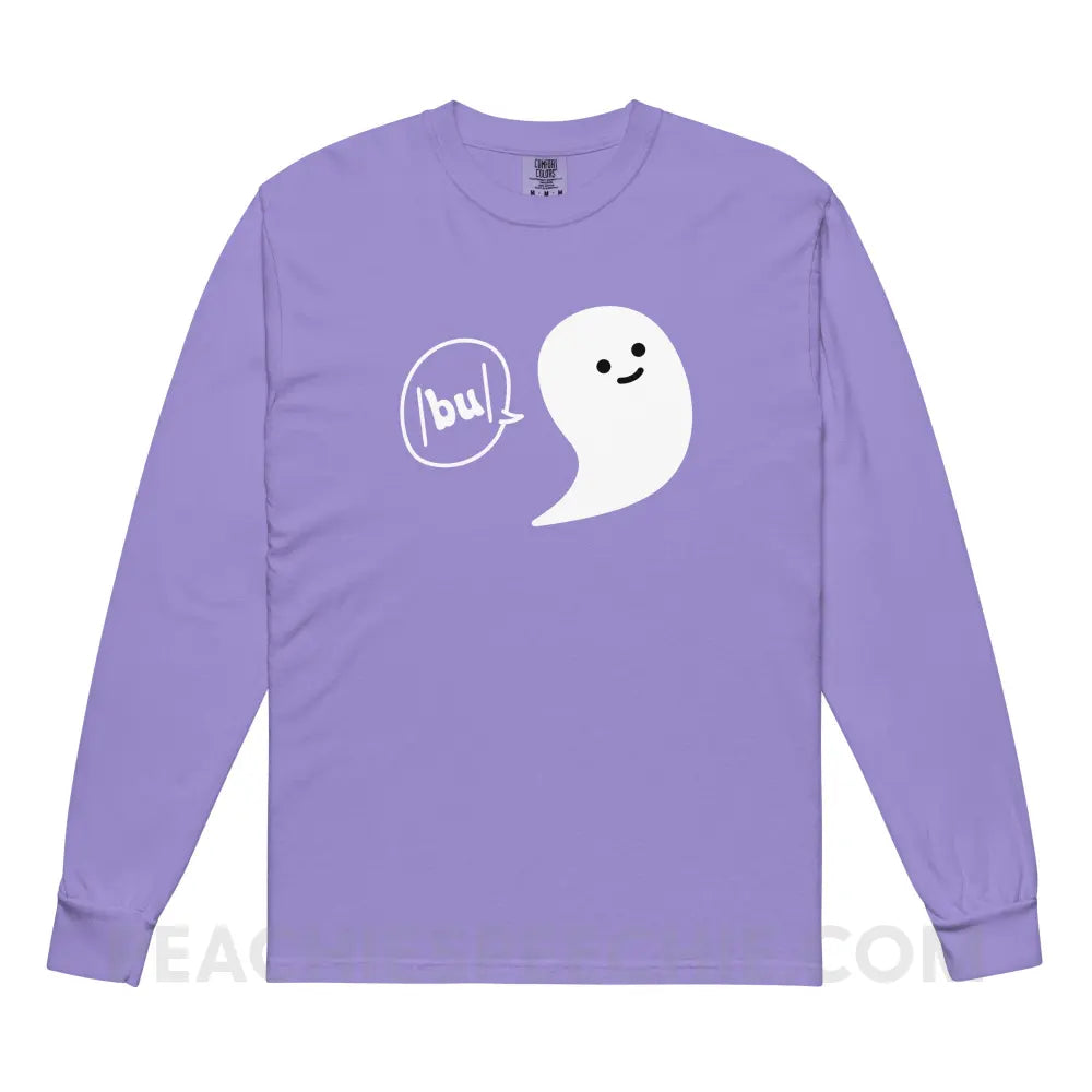Ghosty Says /bu/ Comfort Colors Long Sleeve - Violet / S - peachiespeechie.com
