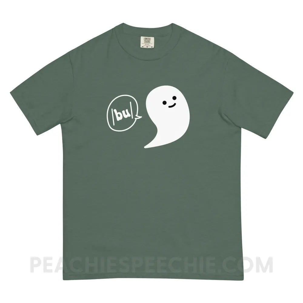 Ghosty Says /bu/ Comfort Colors Tee - Blue Spruce / S - peachiespeechie.com