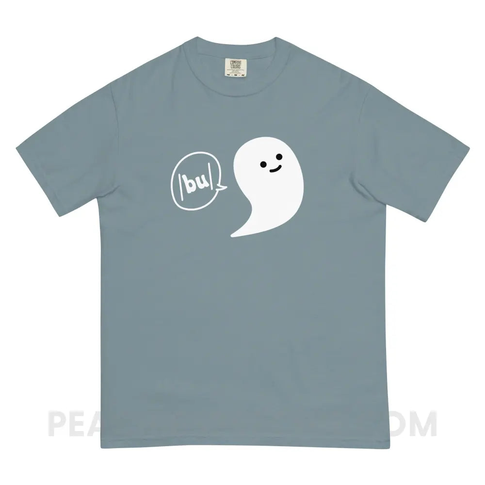 Ghosty Says /bu/ Comfort Colors Tee - Ice Blue / S - peachiespeechie.com