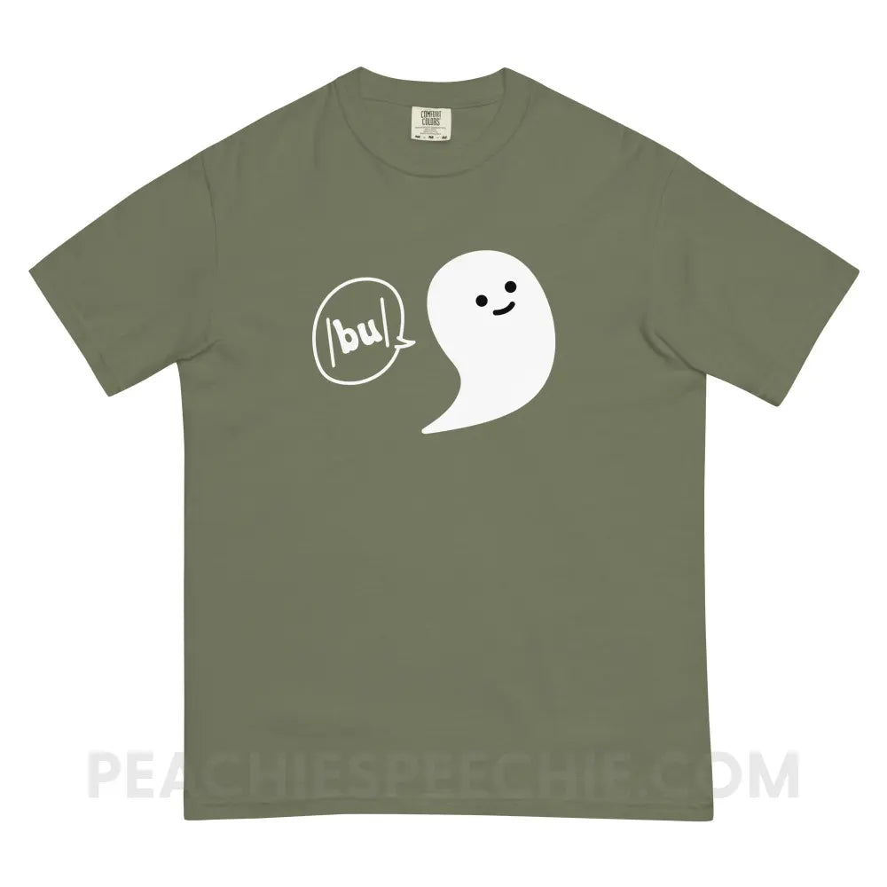 Ghosty Says /bu/ Comfort Colors Tee - Moss / S - peachiespeechie.com