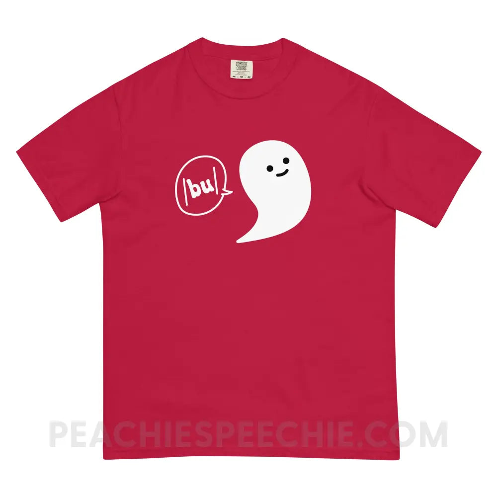 Ghosty Says /bu/ Comfort Colors Tee - Red / S - peachiespeechie.com