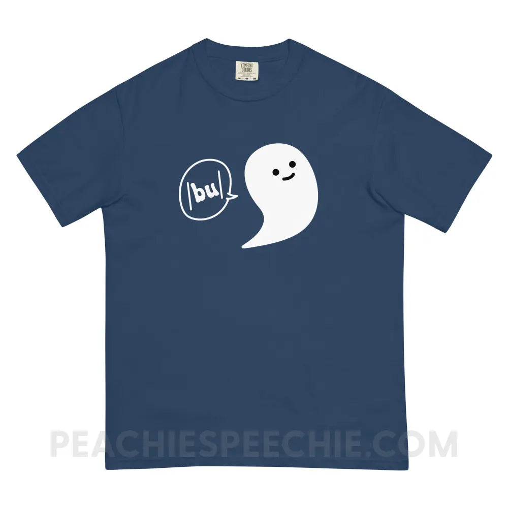 Ghosty Says /bu/ Comfort Colors Tee - True Navy / S - peachiespeechie.com