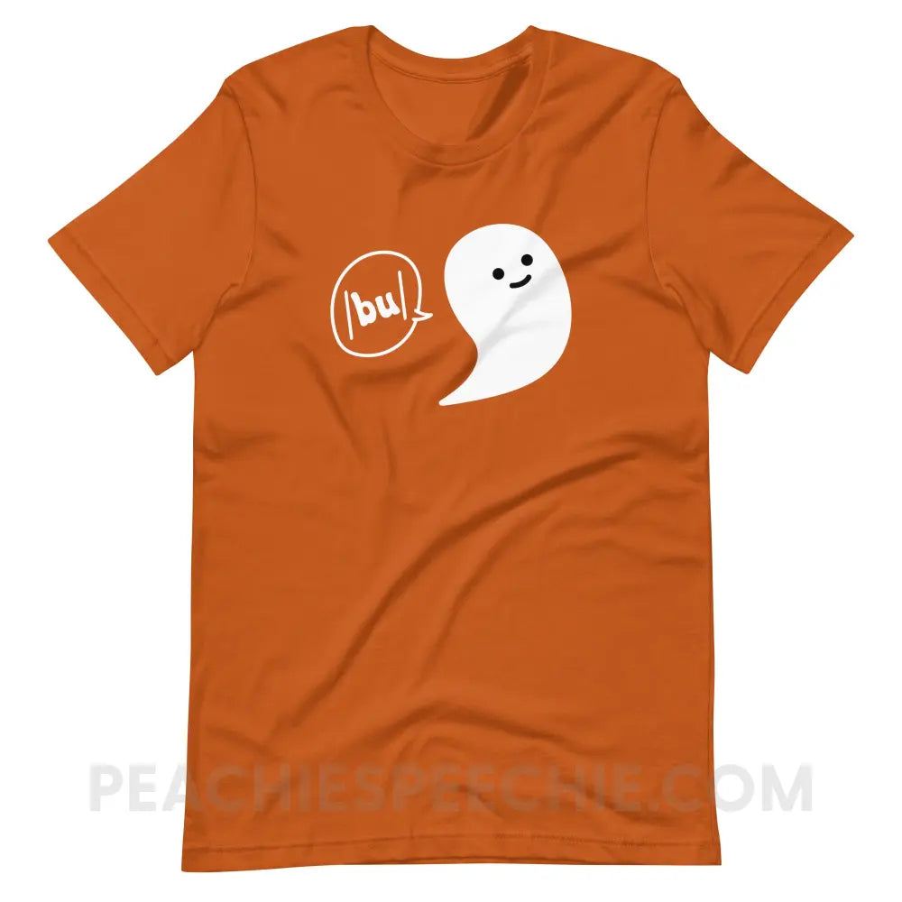 Ghosty Says /bu/ Premium Soft Tee - Autumn / S - peachiespeechie.com