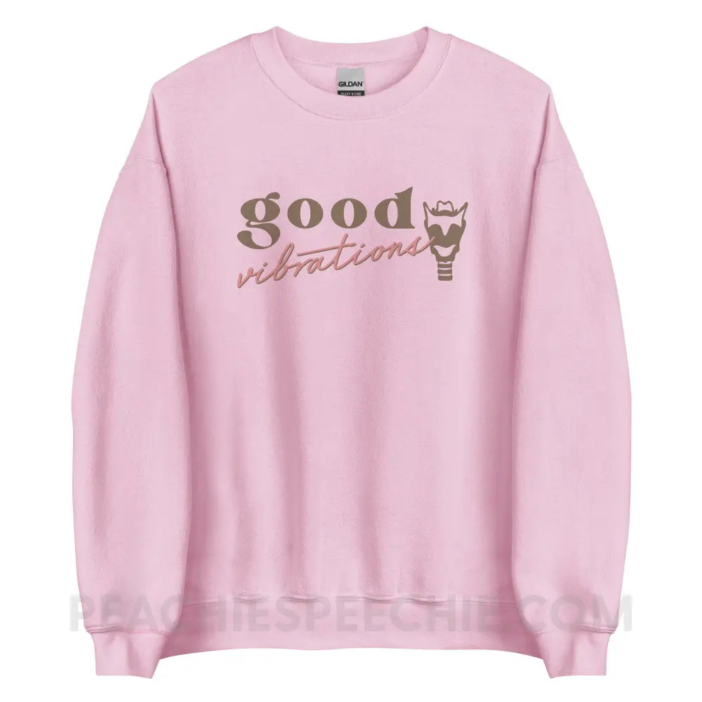 Good Vibrations Larynx Classic Sweatshirt - Light Pink / S - peachiespeechie.com