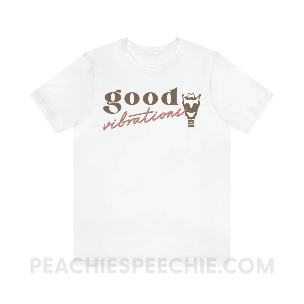 Good Vibrations Premium Soft Tee - White / S - T-Shirt peachiespeechie.com