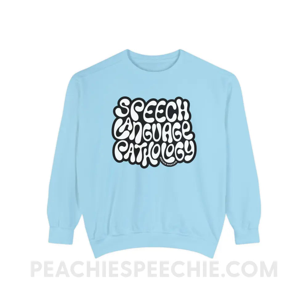 Gooey Speech Language Pathology Comfort Colors Crewneck - Chambray / S - Sweatshirt peachiespeechie.com