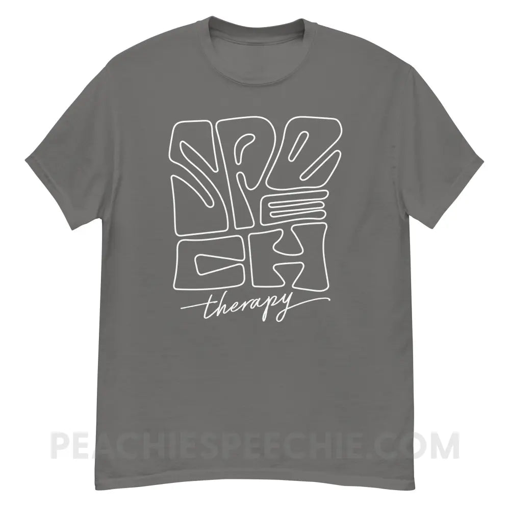 Graffiti Speech Therapy Basic Tee - Charcoal / S - T-Shirt peachiespeechie.com
