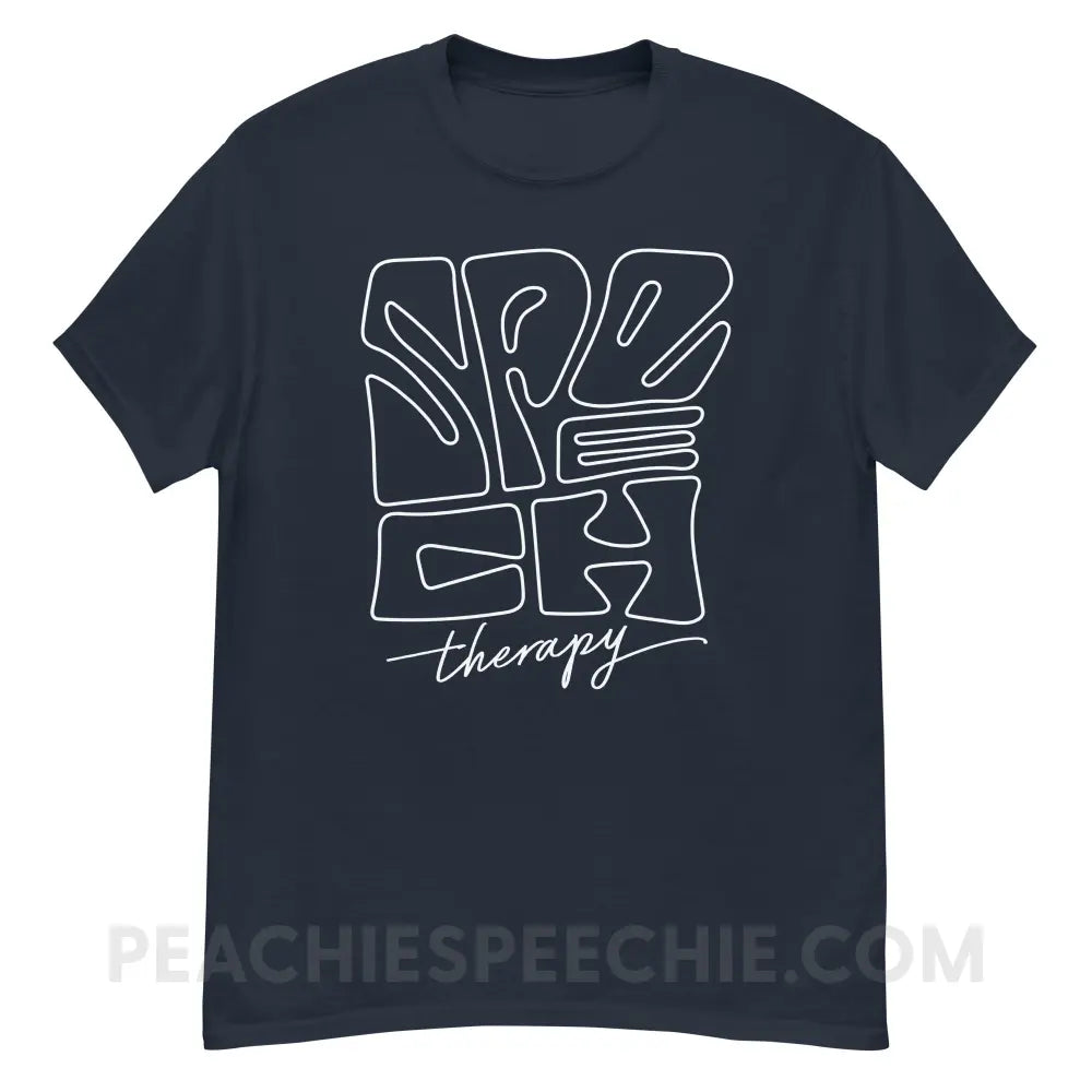 Graffiti Speech Therapy Basic Tee - Navy / S - T-Shirt peachiespeechie.com