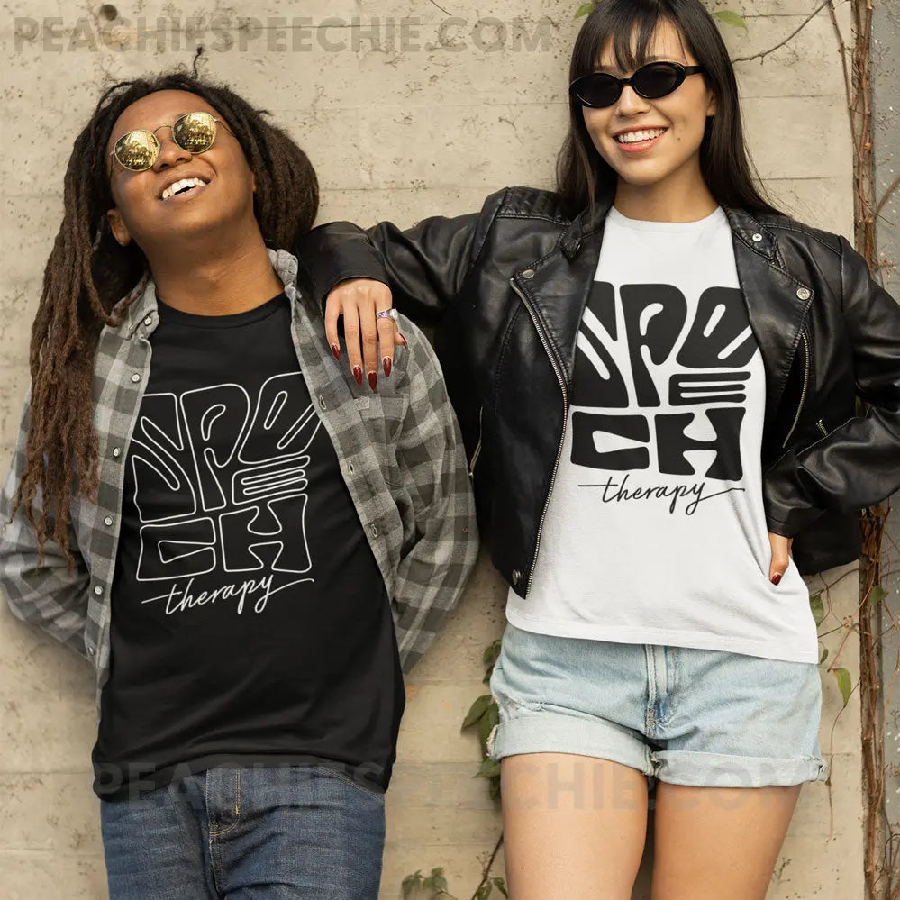 Graffiti Speech Therapy Basic Tee - T-Shirt peachiespeechie.com