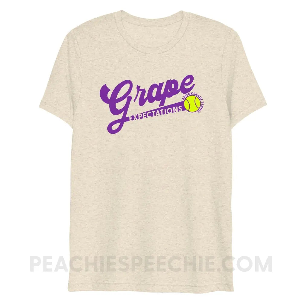 Grape Expectations Brookshade Tennis Tri-Blend Tee - Oatmeal Triblend / XS - custom product peachiespeechie.com