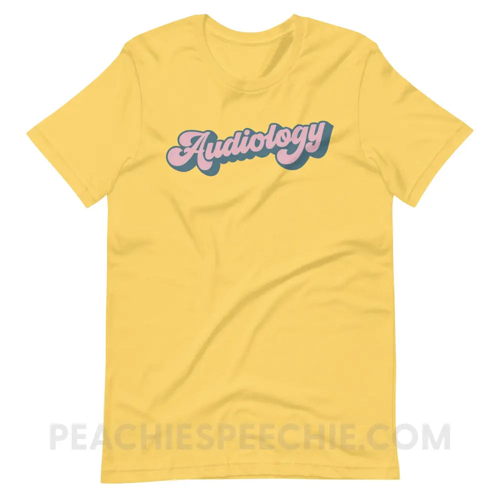 Groovy Audiology Premium Soft Tee - Yellow / S - T-Shirt peachiespeechie.com