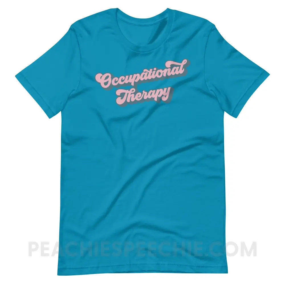 Groovy Occupational Therapy Premium Soft Tee - Aqua / S - T-Shirt peachiespeechie.com