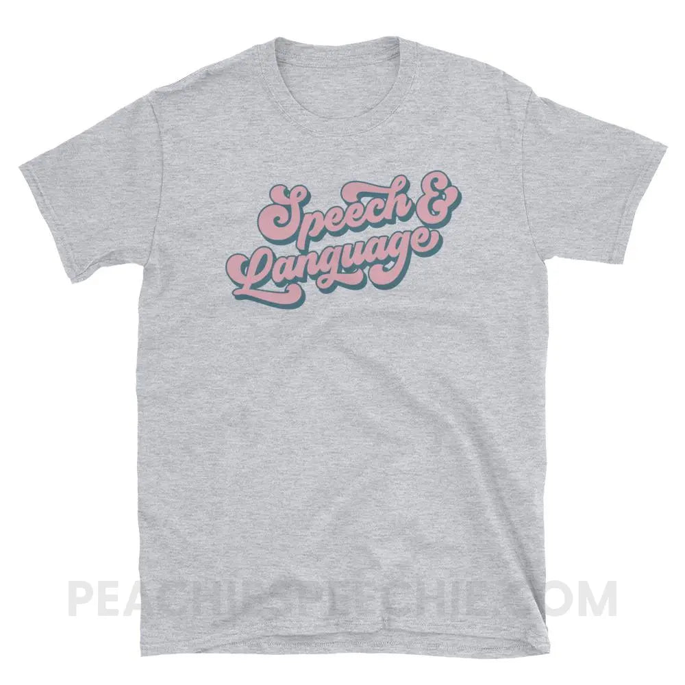 Groovy Speech & Language Classic Tee - Sport Grey / S - T-Shirts Tops peachiespeechie.com