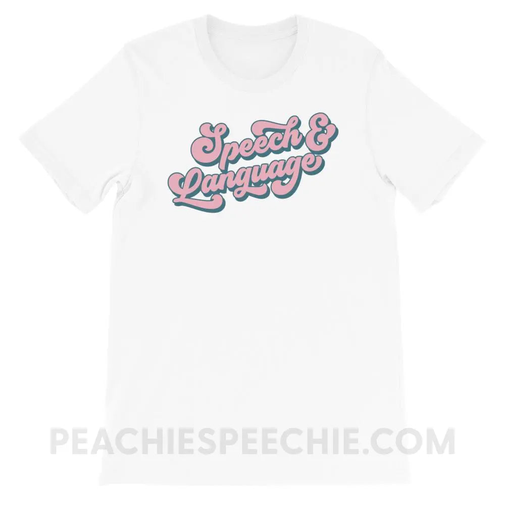 Groovy Speech & Language Premium Soft Tee - White / XS - T-Shirts Tops peachiespeechie.com