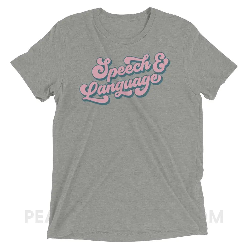 Groovy Speech & Language Tri-Blend Tee - Athletic Grey Triblend / XS - T-Shirts Tops peachiespeechie.com