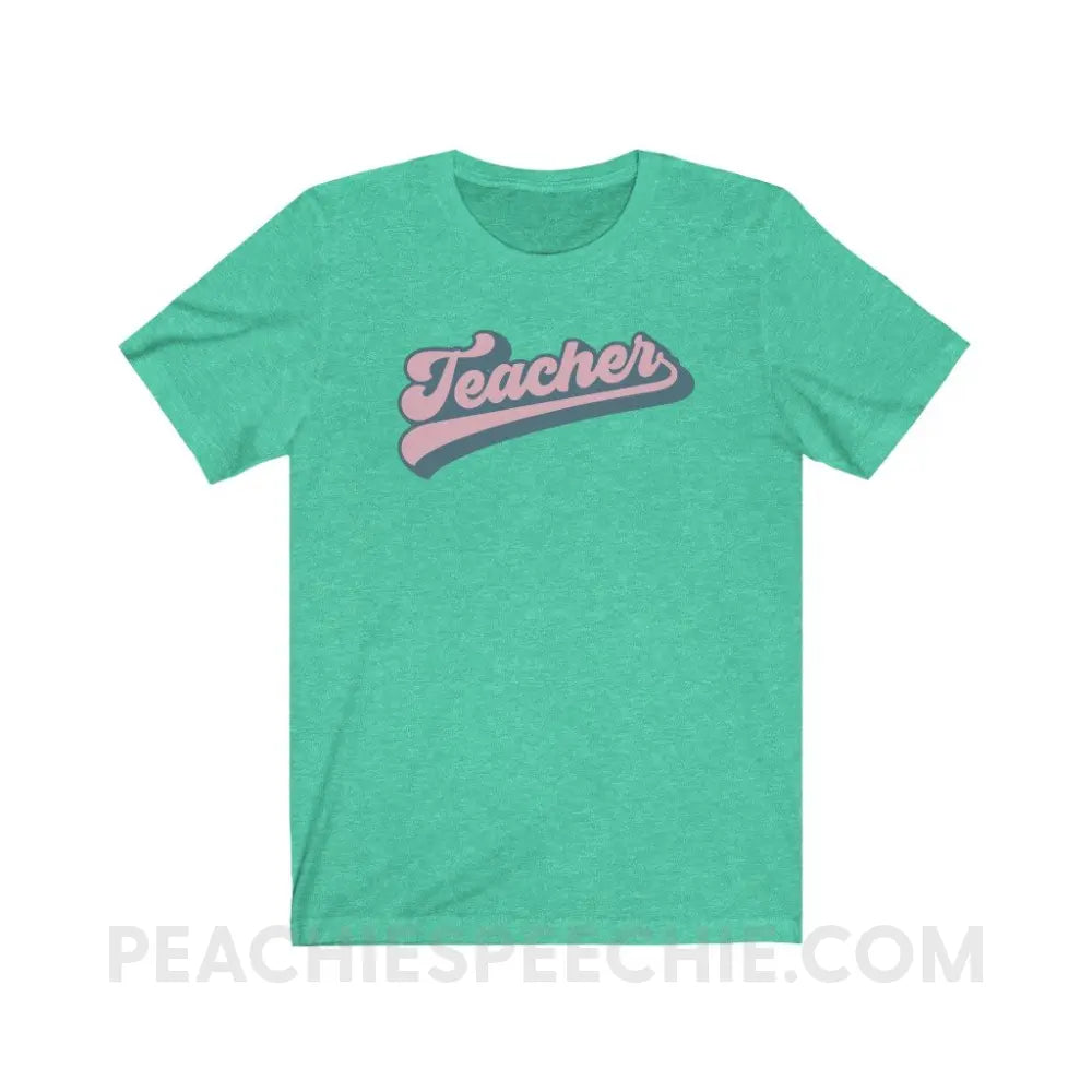 Groovy Teacher Premium Soft Tee - Heather Mint / XS - T-Shirt peachiespeechie.com
