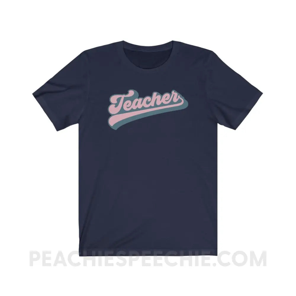 Groovy Teacher Premium Soft Tee - Navy / XS - T-Shirt peachiespeechie.com