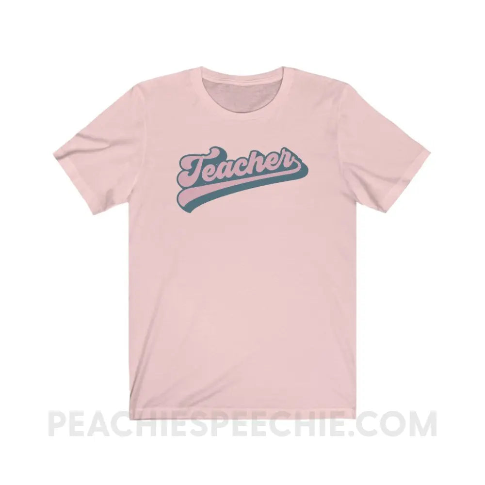 Groovy Teacher Premium Soft Tee - Pink / XL - T-Shirt peachiespeechie.com