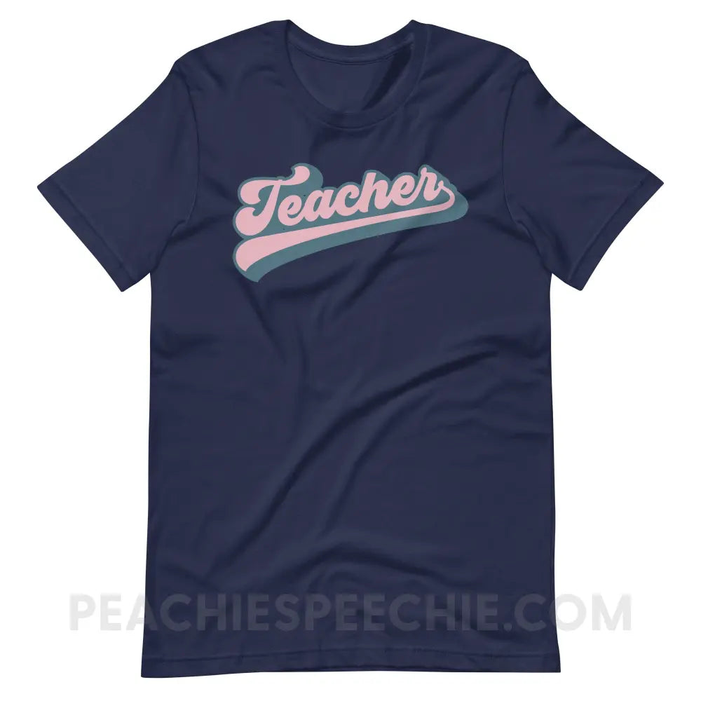 Groovy Teacher Premium Soft Tee - Navy / XS - T-Shirt peachiespeechie.com