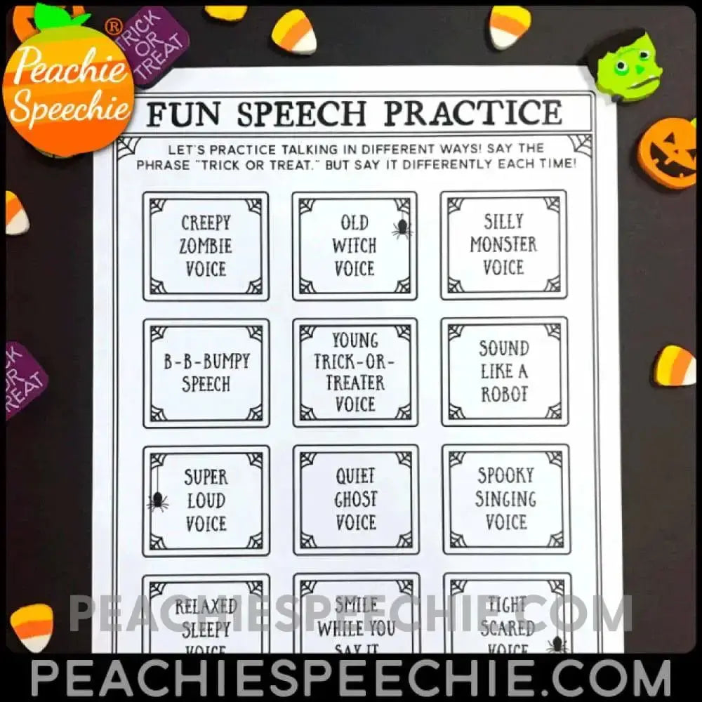 Halloween Fluency Therapy Activities (Stuttering Therapy) - Materials peachiespeechie.com
