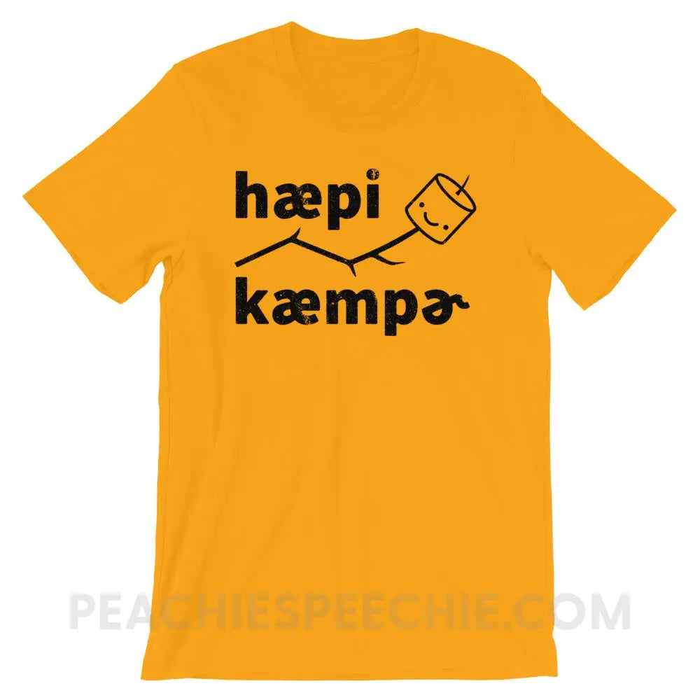 Happy Camper in IPA Premium Soft Tee - Gold / S - T-Shirts & Tops peachiespeechie.com