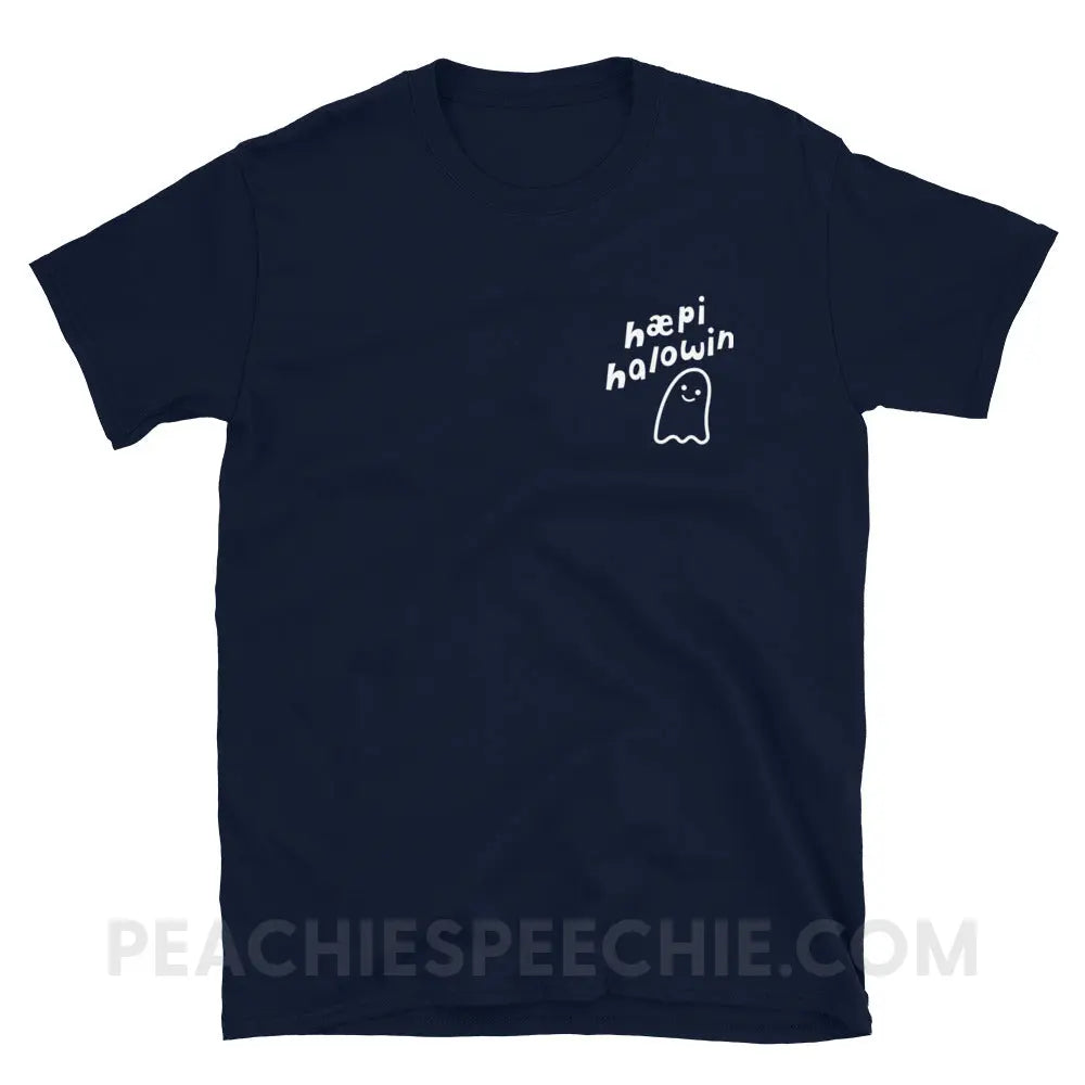 Happy Halloween Ghost IPA Classic Tee - Navy / S - T-Shirt peachiespeechie.com
