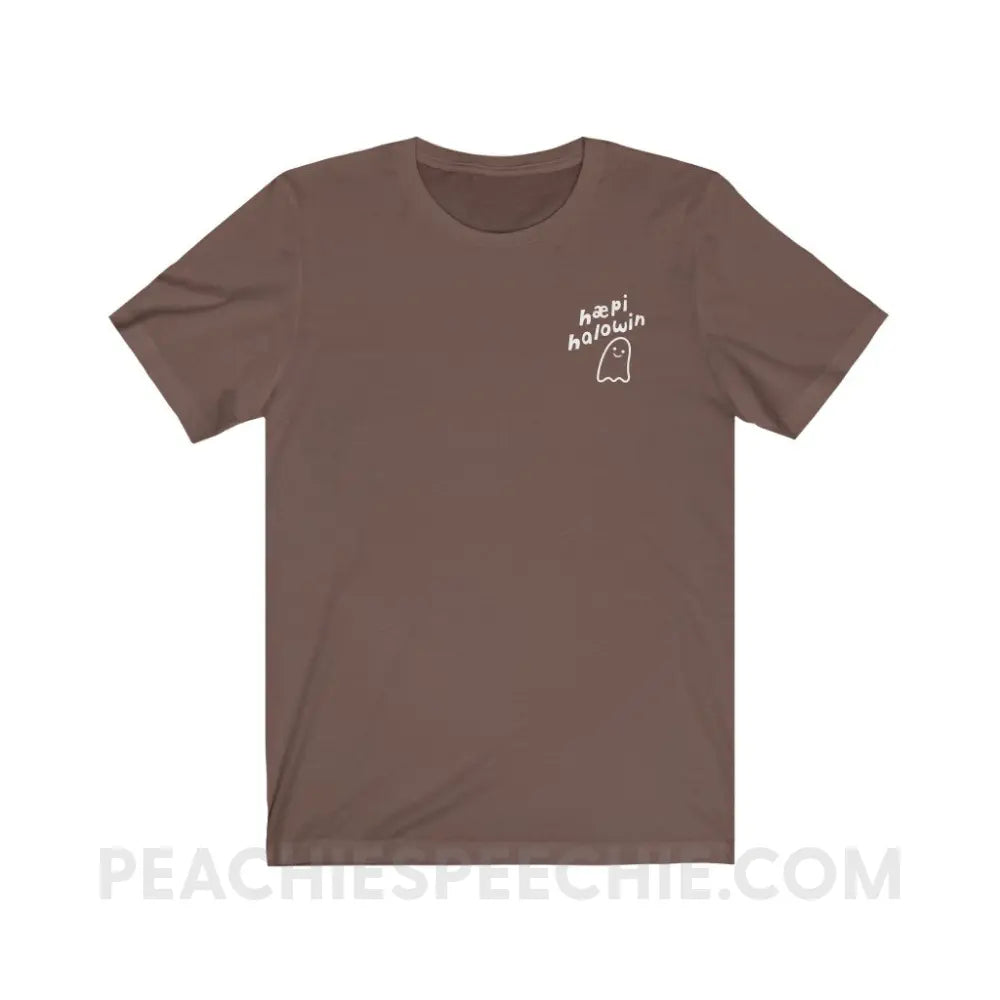 Happy Halloween Ghost IPA Premium Soft Tee - Brown / S - T-Shirt peachiespeechie.com