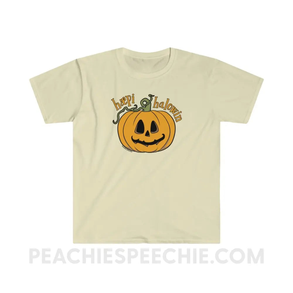 Happy Halloween IPA Jack-O’-Lantern Classic Tee - Natural / S - T-Shirt peachiespeechie.com