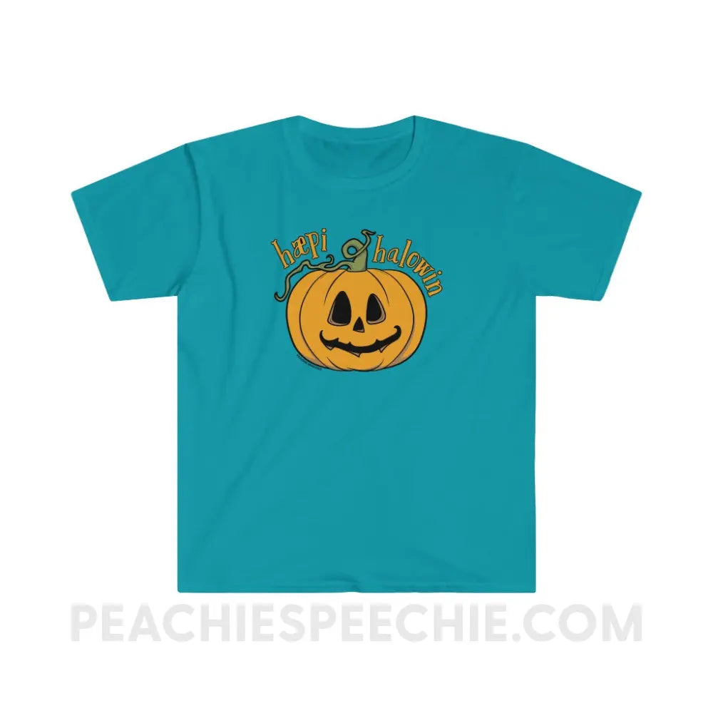 Happy Halloween IPA Jack-O’-Lantern Classic Tee - Tropical Blue / S - T-Shirt peachiespeechie.com