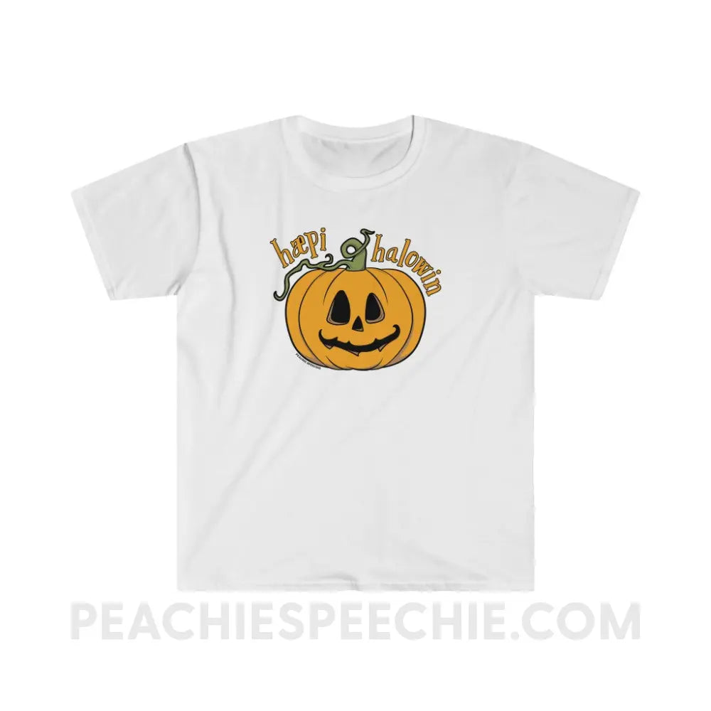 Happy Halloween IPA Jack-O’-Lantern Classic Tee - White / S - T-Shirt peachiespeechie.com