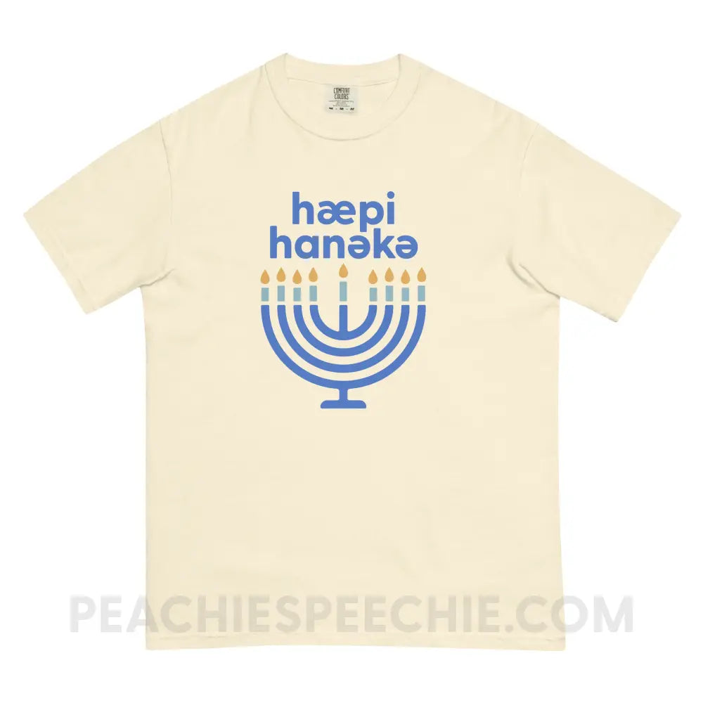 Happy Hanukkah IPA Menorah Comfort Colors Tee - Ivory / S - T-Shirt peachiespeechie.com